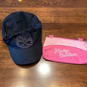Harley Davidson womens cap and waist bag.